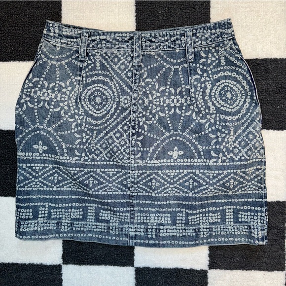 Free People Batik Print Denim Skirt - Picture 6 of 6
